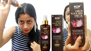 WOW Skin Science Onion Black Seed Hair Oil Review Uses amp Benefits  Controls Hair Fall [upl. by Ahsinrev]