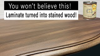 Laminate Top Transformed into REAL STAINED WOOD My Honest Review of quotLiquid Woodquot [upl. by Adlei703]