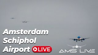 Live Crosswindy arrivals at Amsterdam Schiphol Airport  4 goarounds  StormGerrit [upl. by Stouffer]