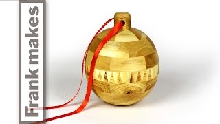 Woodturning a Segmented Christmas Ornament 2014 [upl. by Norreht]