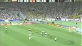 Beckham Free Kick Goal  England vs Ecuador [upl. by Nievelt]