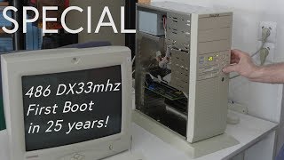 486 DX33 Computer First Boot in 25 year Brand New and Never Used [upl. by Yerhpmuh]