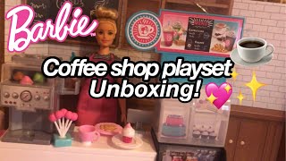 Barbie Coffee Shop Playset Unboxing amp Review 2020 [upl. by Aciretahs222]