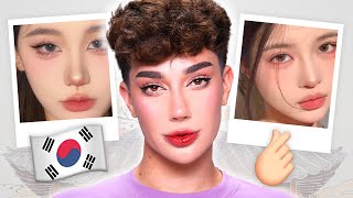 TRYING A FULL FACE OF KOREAN MAKEUP 🇰🇷 [upl. by Cairns995]