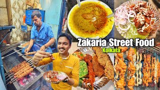 Zakaria Street Kolkata  Ramzan Food Mutton Haleem Delhi Kebab Chicken Fry  Kolkata Street Food [upl. by Neona]