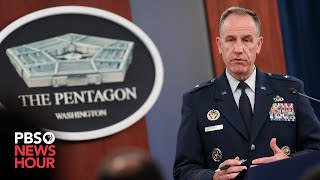 WATCH LIVE Pentagon holds news briefing after US warship intercepts missiles in Red Sea [upl. by Nanda]