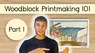 How to make a Woodblock Print Part 1 Designing Japanese art form [upl. by Ellenaj]