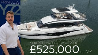 New Princess Y72 Yacht  Available through YachtQuarters Shared Yacht Ownership  Full Yacht Tour [upl. by Swart]