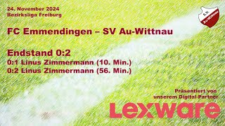 FC Emmendingen  SV AuWittnau Bezirksliga Freiburg 24112024 [upl. by Akitan]