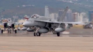 Canadian CF18 Hornet Fighter Jets Landing [upl. by Stasny482]