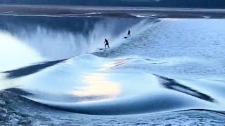 Spring bore tide along Turnagain Arm in Alaska [upl. by Aynekal]