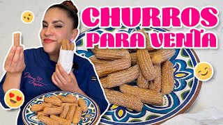 Como hacer CHURROS CASEROS PARA VENTA ✨🤑  ¡Super Fácil y rápido💗😍 [upl. by Orrocos832]