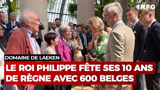 600 Belges à la Garden party du roi Philippe pour ses 10 ans de règne  RTBF Info [upl. by Jerad]