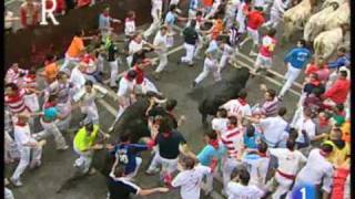 Cuarto encierro de San Fermín [upl. by Nylirrej]