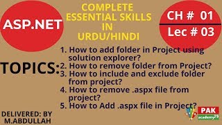 ASPNet Add and remove files from a project ASPNetCh01 Lec03 [upl. by Trevar413]