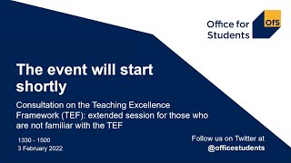 Consultation on the TEF extended session  online event [upl. by Hambley]