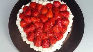 Tarta de fresas con nata receta para San Valentín día de los enamorados 😍❤️❤️❤️ [upl. by Sheley]