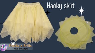 quotDIY Hanky Style Tulle Skirt Tutorial  Perfect for Little Girls 34Yquot  sewingtutorial tulle [upl. by Charla579]