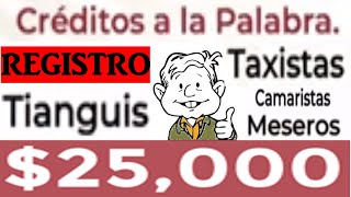 Como Registrarse al Crédito a la Palabra para Tianguistas Taxistas Meseros Camareras 💰 [upl. by Wemolohtrab]