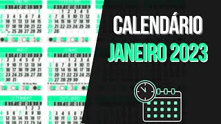 ➥ CALENDÁRIO JANEIRO 2023  DATAS MÊS DE JANEIRO 2023 [upl. by Otreblada641]