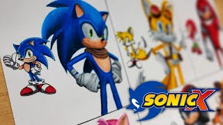 Drawing SONIC X Vs SONIC Boom  Sonic The Hedgehog [upl. by Merth]