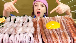 Mukbang ASMR 싱싱한 꼴뚜기회amp낙지다리 Fresh baby octopusbeka squid🦑Small OCTOPUS🐙Eatingshow Ssoyoung [upl. by Urbannal535]