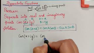 separate real and imaginary parts of cosxiy  hyperbolicfunctions [upl. by Innos]