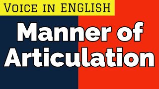 Manner of Articulation  Phonetics  The Study of Language  ENGLISH [upl. by Azrim]