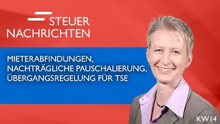 Mieterabfindungen Nachträgliche Pauschalierung Einsatz der TSE  Steuernachrichten Update 1423 [upl. by Wiencke370]