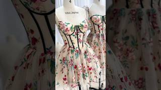 Corset floral embroidery mini dress for prom wedding…special occasions dress gown fashion [upl. by Aizatsana]