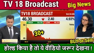 TV 18 Broadcast share latest newstv18 broadcast stock analysistv18 broadcast share target [upl. by Afesoj]