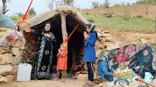 Feeding in the mountains the operators gift of foodstuffs to a nomadic orphan family [upl. by Sesom757]