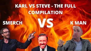 ALL THE INSULTS  KARL VS STEVE  Karl Pilkington Ricky Gervais amp Stephen Merchant XFM Show [upl. by Ehtyaf84]