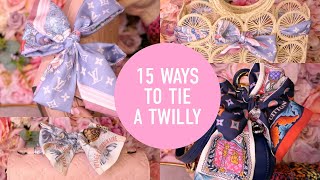 15 WAYS TO TIE A TWILLY ON A HANDBAG  Louis Vuitton Bandeau Scarf [upl. by Azitram]