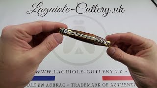 Laguiole Knife with Corkscrew Snakewood – Brass Bolsters  Laguiole UK [upl. by Nnairac]