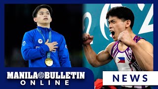 Carlos Yulo bags PH first gold in Paris Olympics after ruling floor exercise [upl. by Magnum]