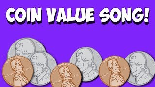 Coin Value Song Pennies Nickels Dimes Quarters [upl. by Streeto60]