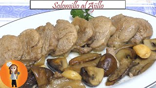 Solomillo al Ajillo con Setas y Champiñones  Receta de Cocina en Familia [upl. by Aenil]