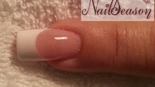 Como hacer uñas acrilicas frances paso a paso Tutorial [upl. by Ardnuhsed]