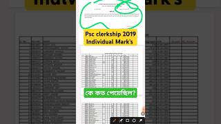 Psc clerkship 2019 কে কত পেয়েছিল❓ individual Marks দেখে নিন 🔥 এবার safe score কতcut off Marks ❓ [upl. by Meirrak593]