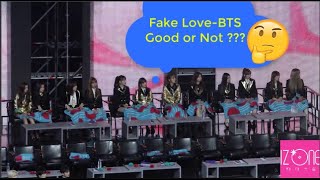 IZONE Reaction to BTS Fake Love  GDA 2019 Golden Disk Awards 2019 [upl. by Anatnom190]