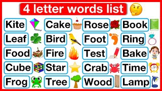 4 Letter Words List 🤔  Phonics lesson 1  Reading Words Lesson  Learn with examples [upl. by Keung479]