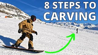 How To Snowboard  8 STEPS TO CARVING [upl. by Musser]