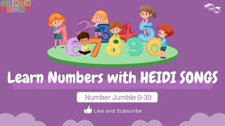 Learn Numbers with HeidiSongs Number Jumble 030 [upl. by Yatnuhs]