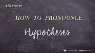 How to Pronounce Hypotheses Real Life Examples [upl. by Avonasac582]