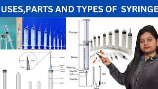 Syringe Types of Syringe  Parts name of Syringe Uses of Syringe [upl. by Esilehc]