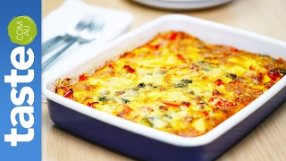 Easy ovenbaked frittata  tastecomau [upl. by Kciredohr]