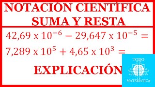 SUMA y RESTA en NOTACIÓN CIENTÍFICA EXPLICACIÓN CASOS ESPECIALES [upl. by Marianne]