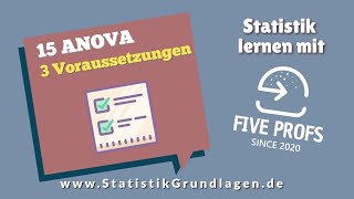 153 Varianzanalyse ANOVA  Vorraussetzungen [upl. by Nerte]