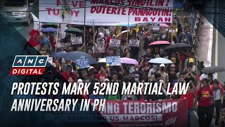 Protests mark 52nd Martial Law anniversary in PH  The World Tonight [upl. by Ettigirb]